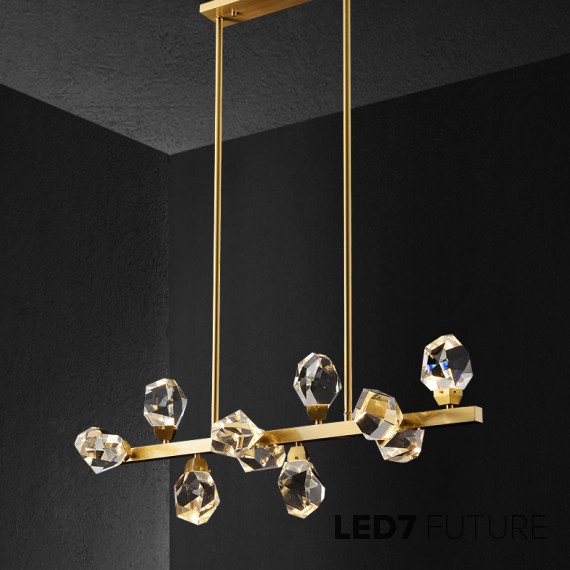 Loft Industry Modern - Crystal Stone Line Chandelier